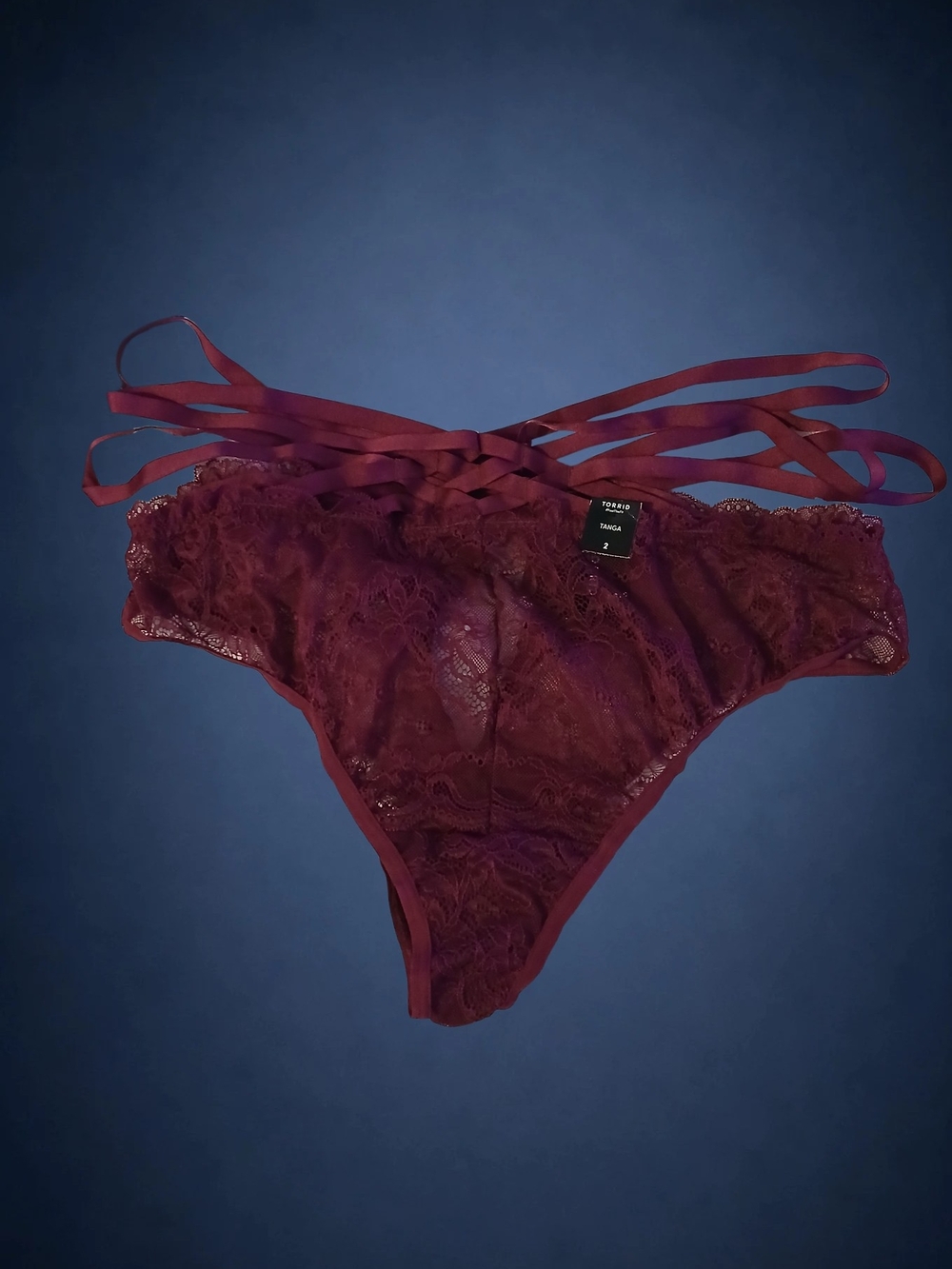NWT Torrid Lace Strappy Bikini Panty - Wine Size 2x